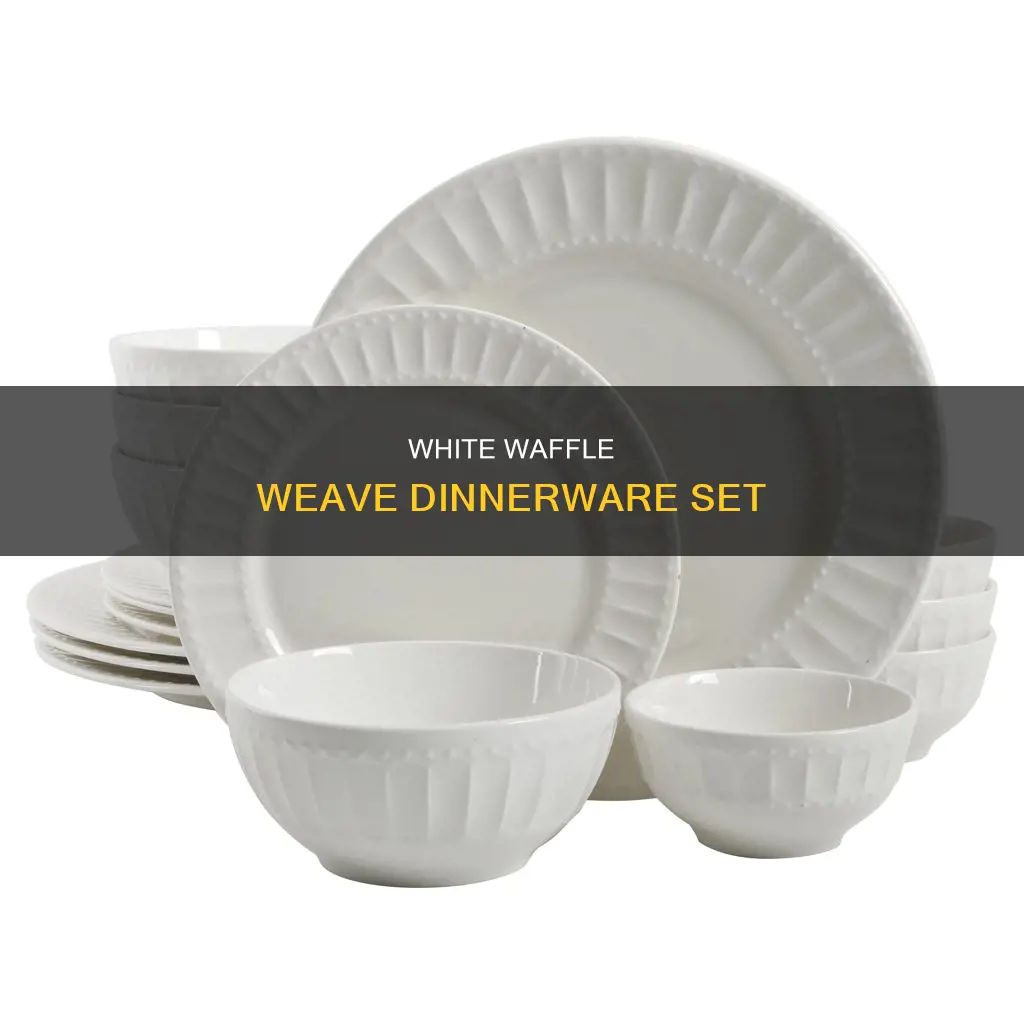 waffle weave white dinnerware set