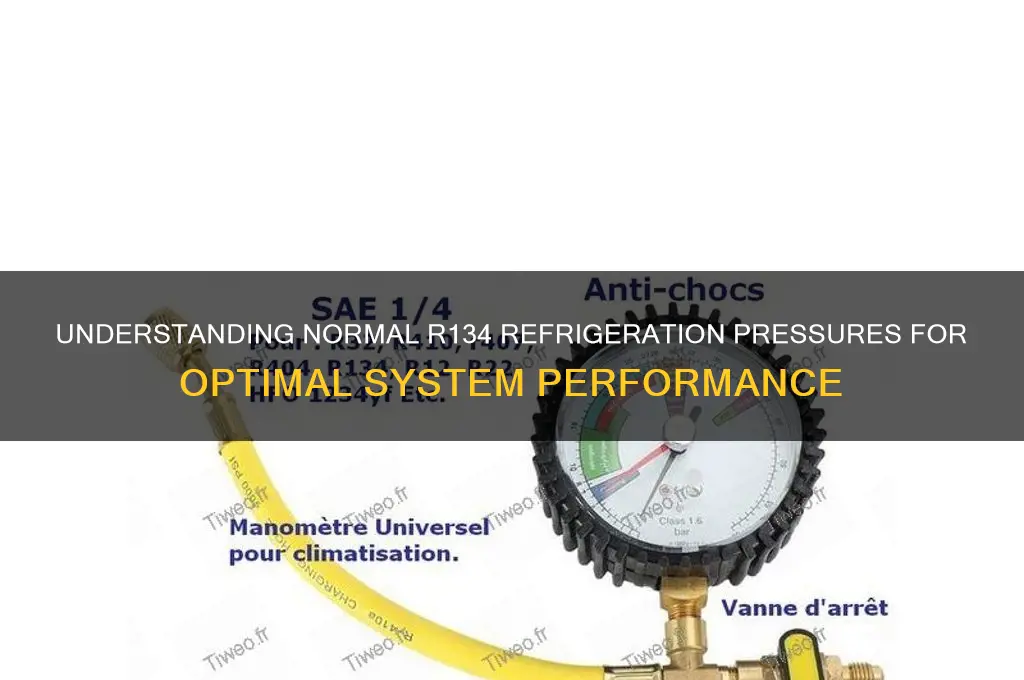 what are normal pressures for r134 refrigeration