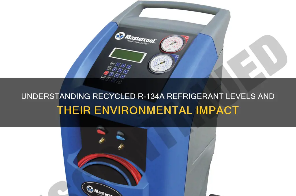 what are recycled r-134a refrigerant levels