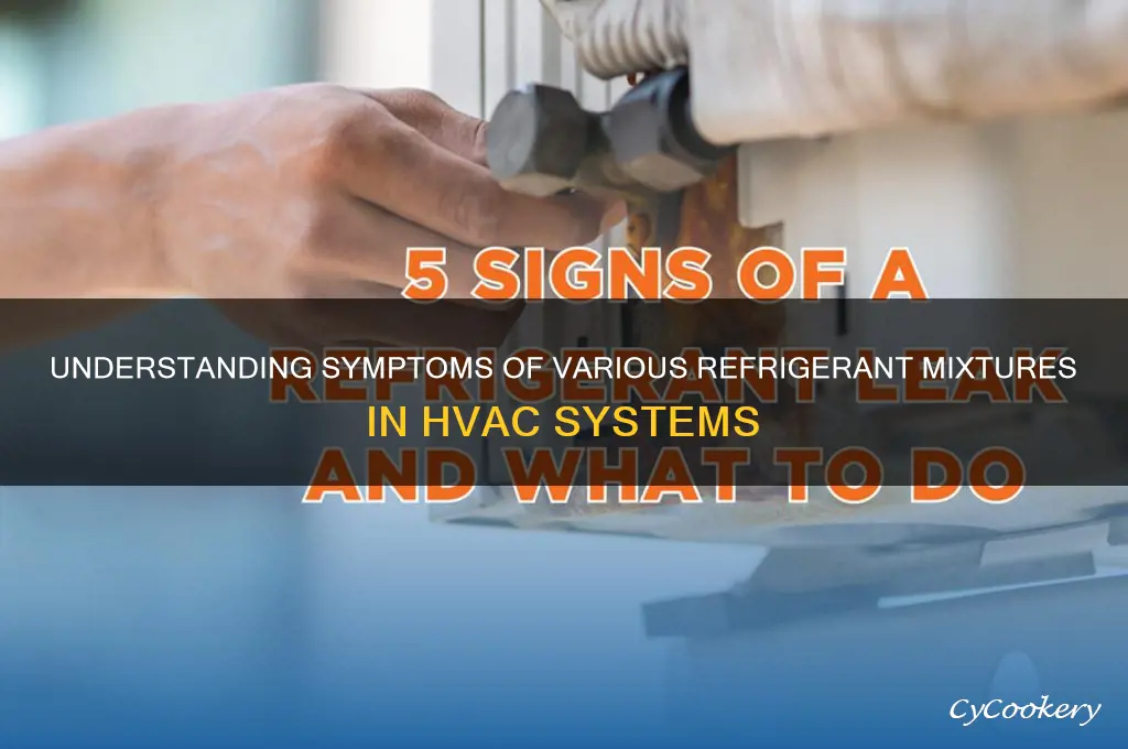 what are symptoms of different refrigerants mixtures