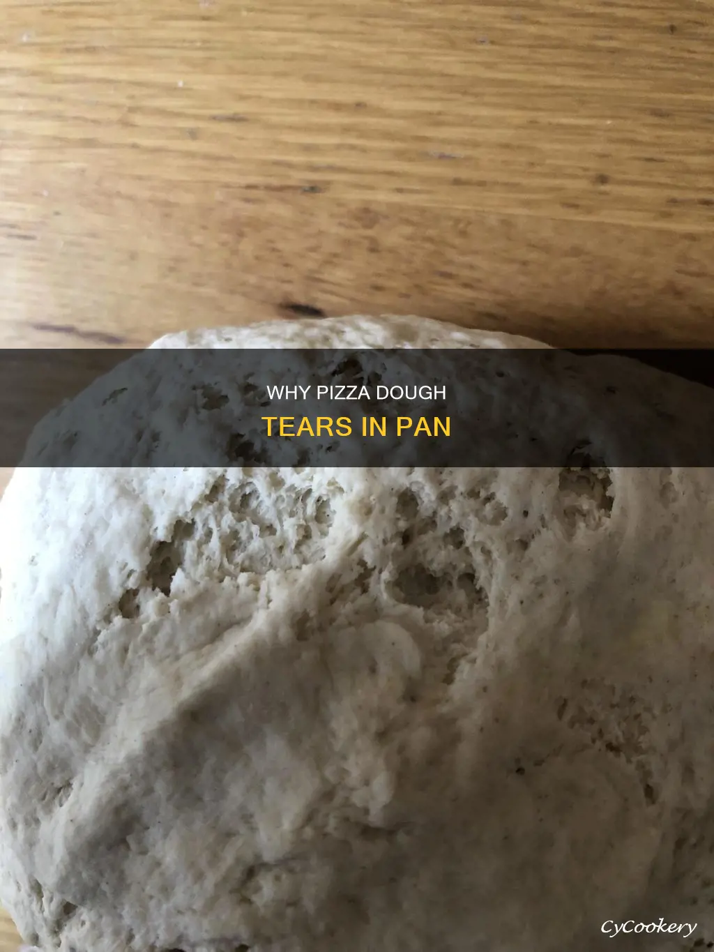 what causes pizza dough to tear when spreading in pan