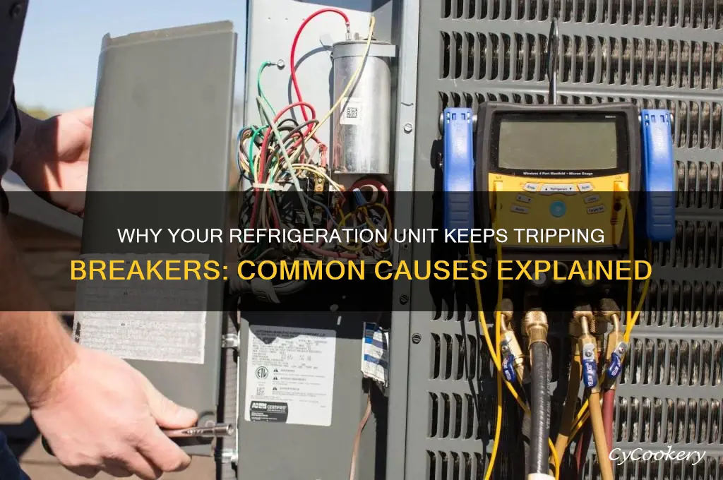 what causes refrigeration unit to trip breakers