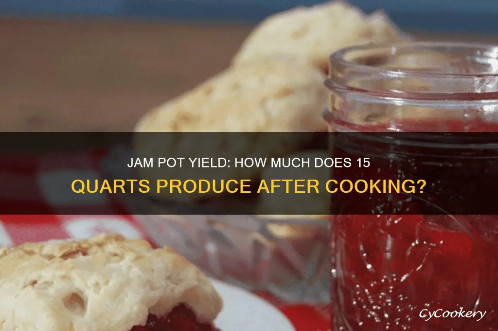 what does a 15 quart jam pot yield after cooking
