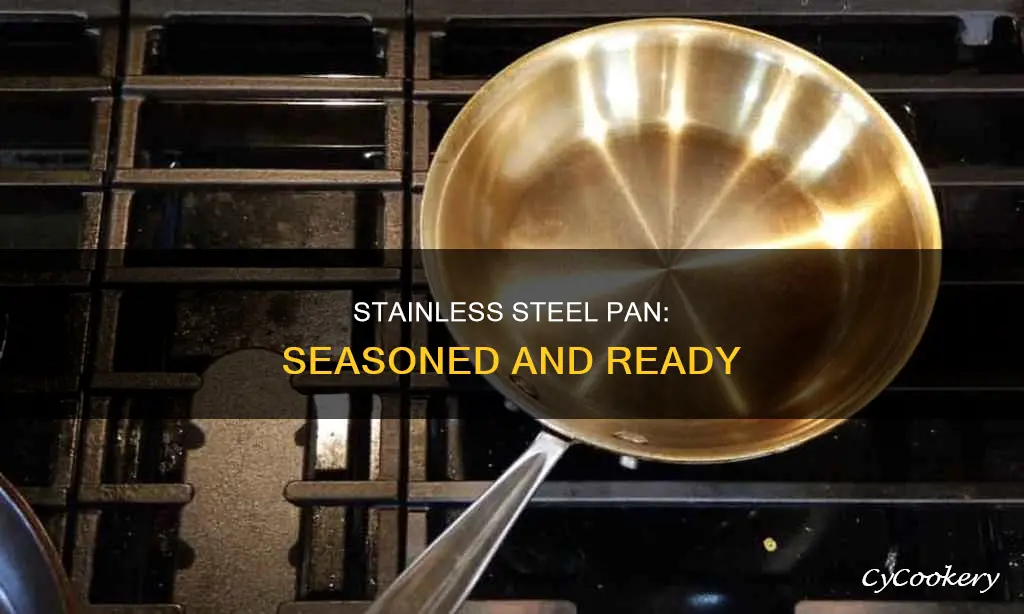 what does a seasoned stainless steel pan look like