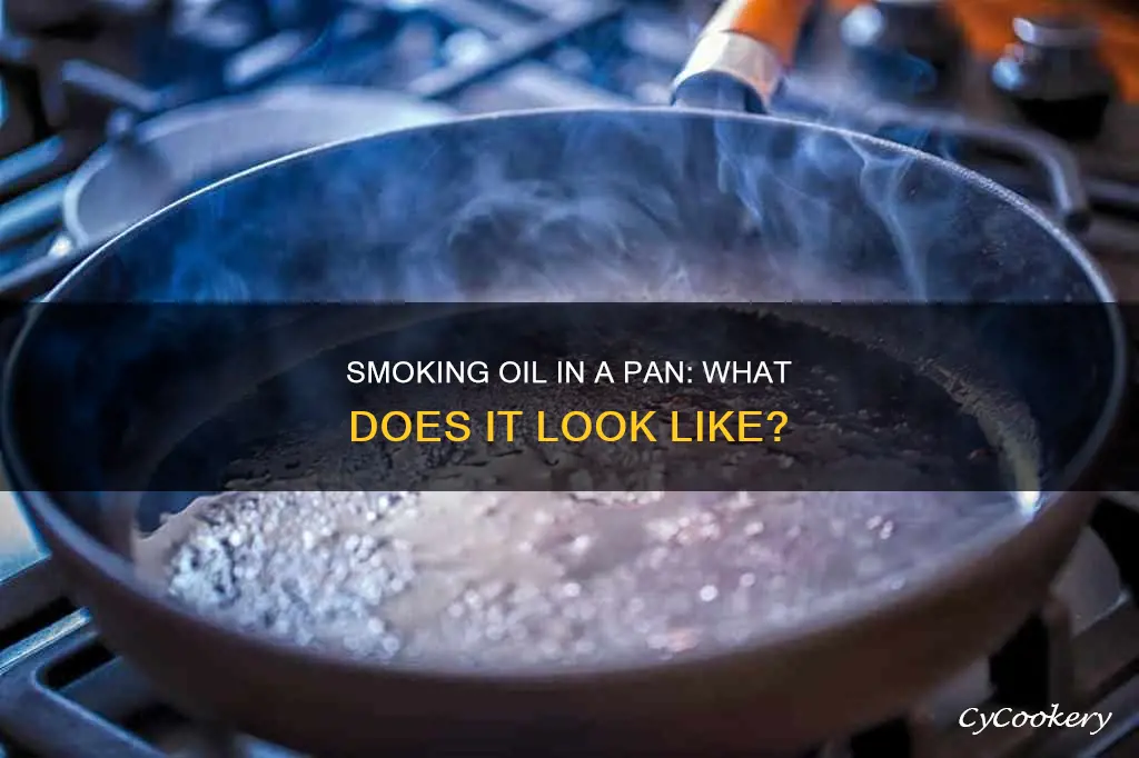 what does smoking oil in a pan look like