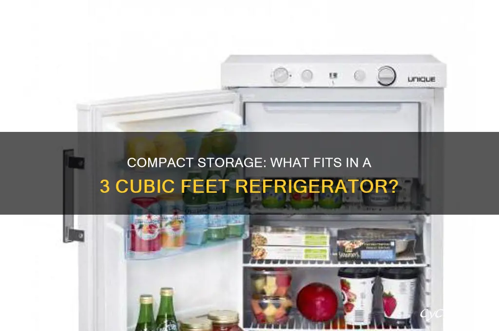 what fits in 3 cubic feet refrigerator