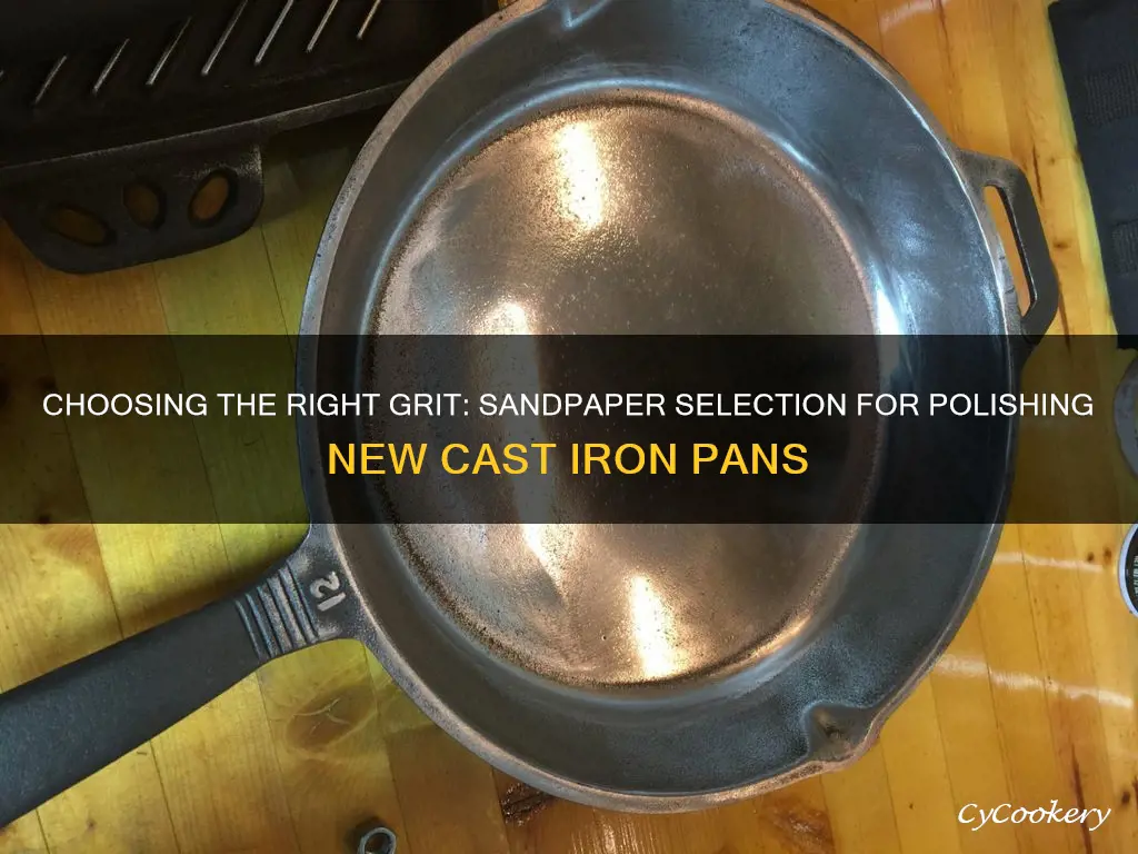 what grit sandpaper to polish new cast iron pans