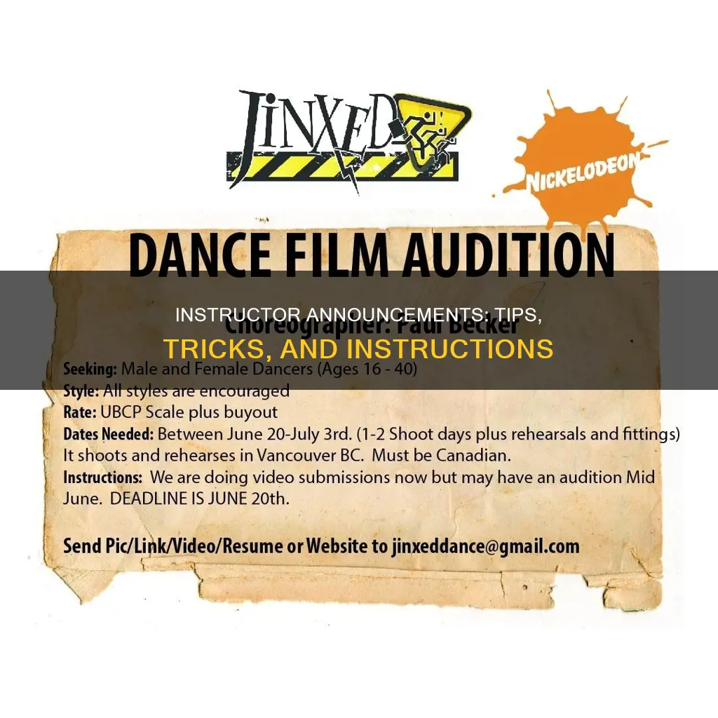 what instructins can you find in an instructor announcement pane