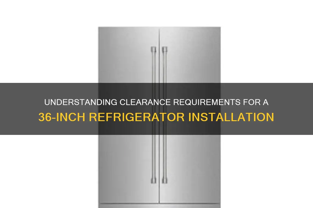 what is clearance on 36 inche refrigerator