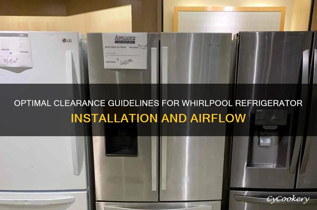 what is clearance recommended around whirlpool refrigerator