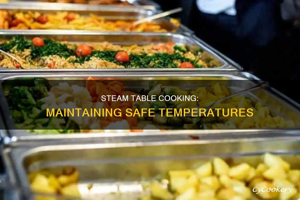 what is cooking tempetaure on a steam table