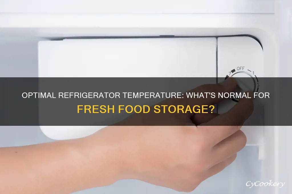 what is normal temp for refrigerator setup