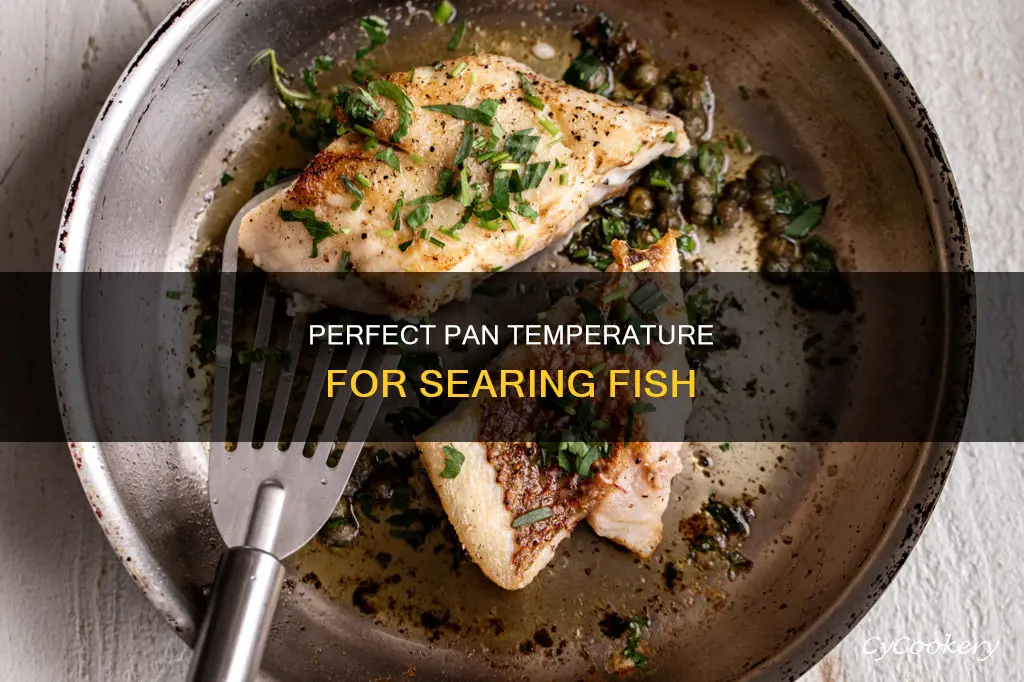 what is pan temperature for searing fish