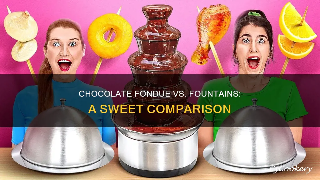 what is the difference between a chocolate fountain and fondue