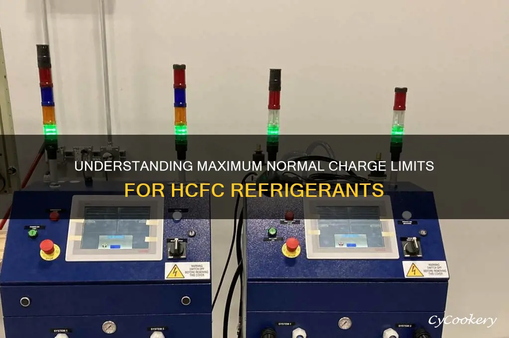 what is the maximum normal charge of hcfc refrigerants