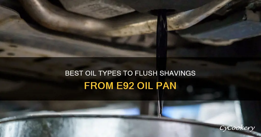 what oil to flush shavings from e92 oil pan