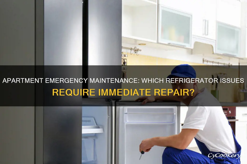 what refrigerator qualifies as apartment emergency maintenance