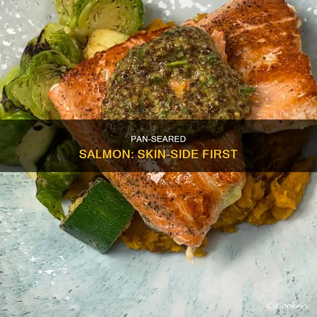 what side to pan sear salmon first