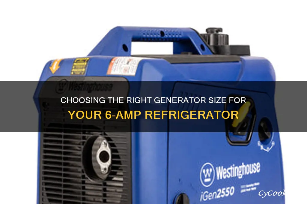 what size generator to run 6amp refrigerator