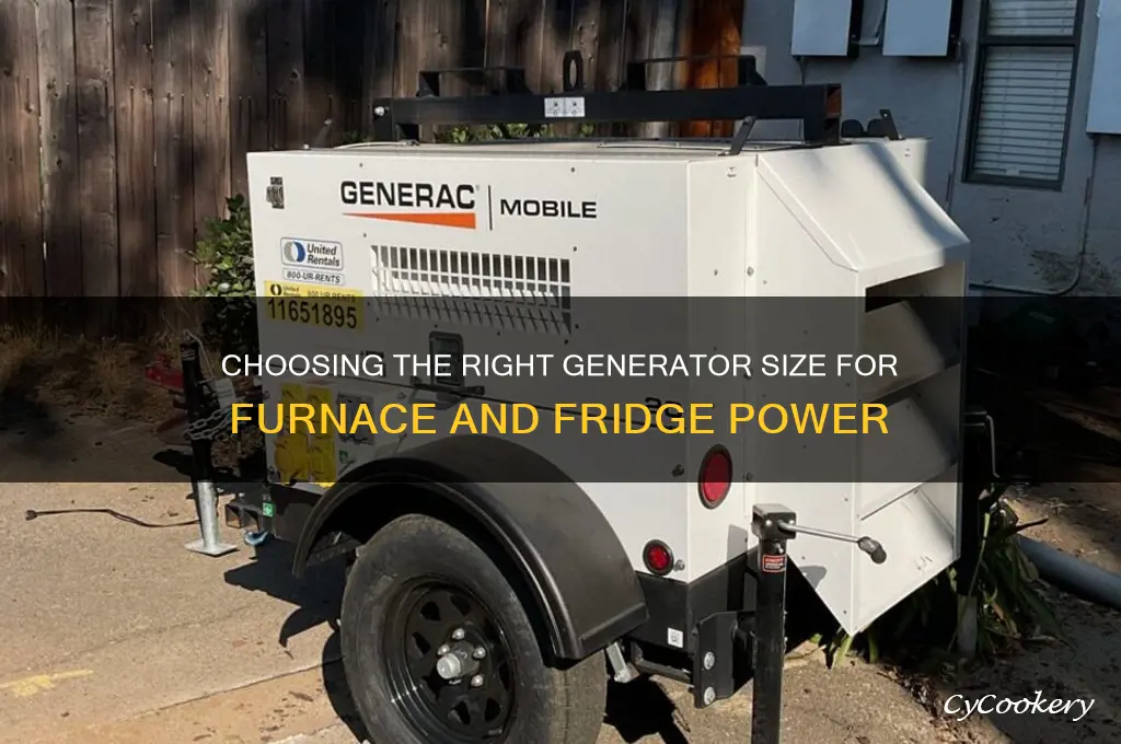 what size generator to run furnace and refrigerator