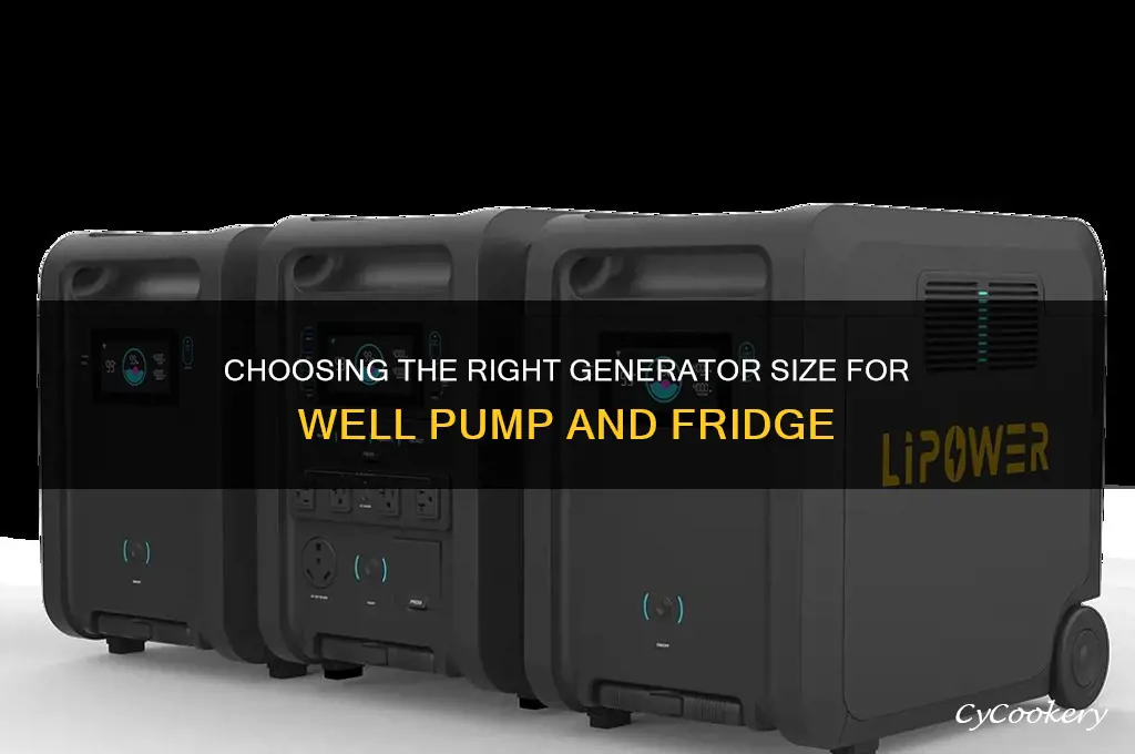 what size generator to run well pump and refrigerator