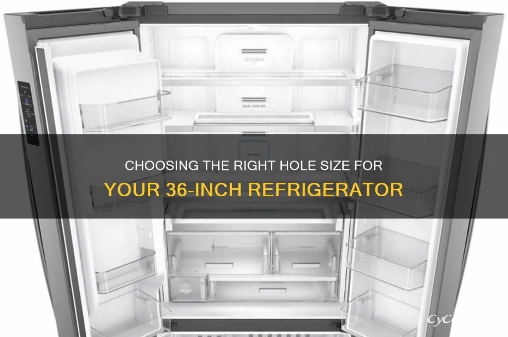 what size hole for 36 inch refrigerator