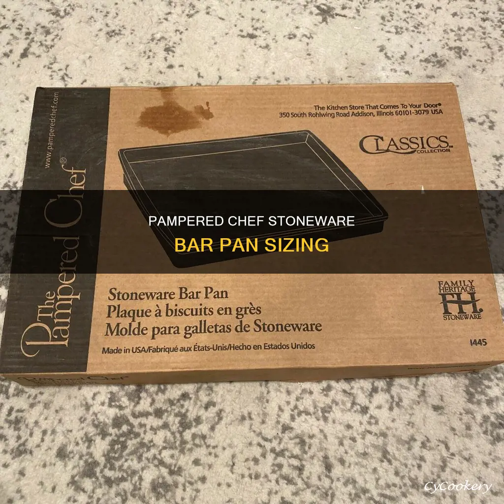 what size is the pampered chef stoneware bar pan