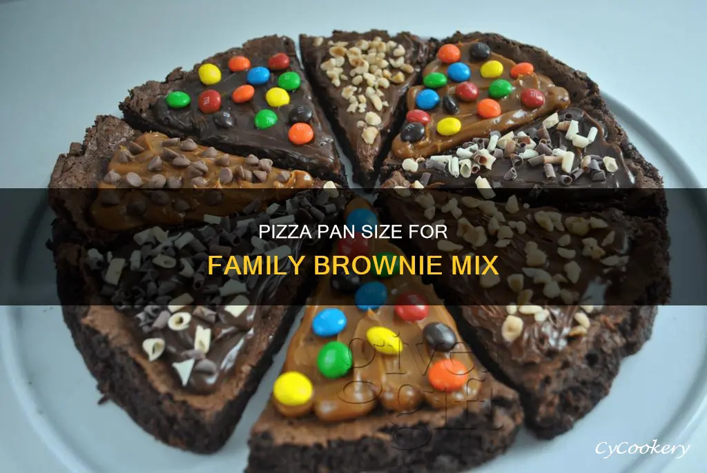 what size pizza pan for family size brownie mix