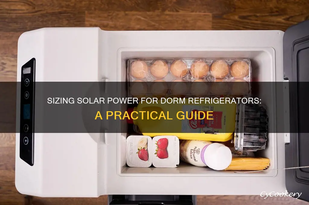what size solar to run dorm refrigerator