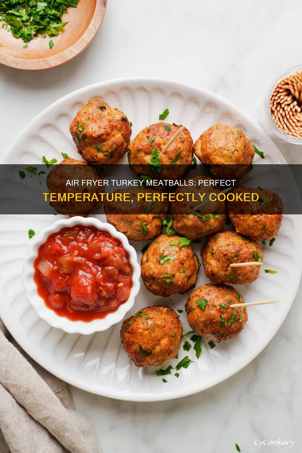 what temp to cook turkey meatballs in air fryer