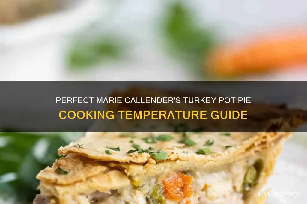 what tempature to cook marie calendar turkey pot pie