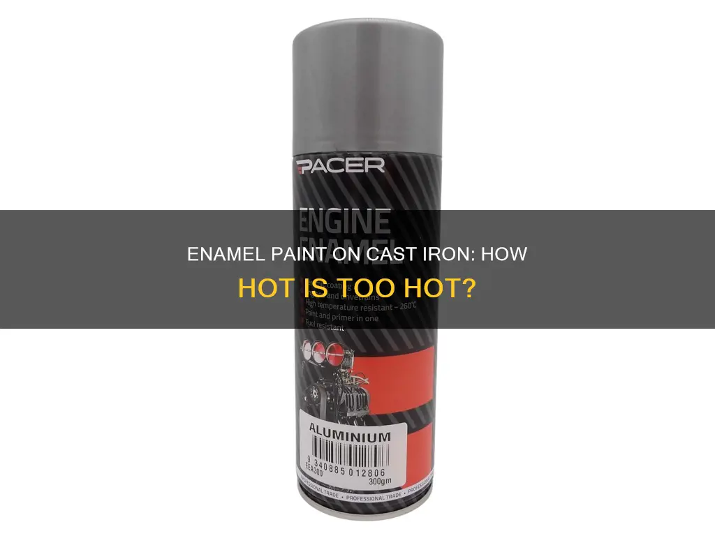 what temperature can enamel paint withstand on cast iron pan