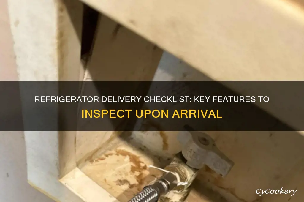 what to look for on refrigerator delivery