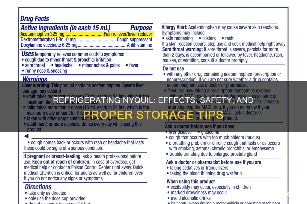 what will happens if you refrigerate nyquil