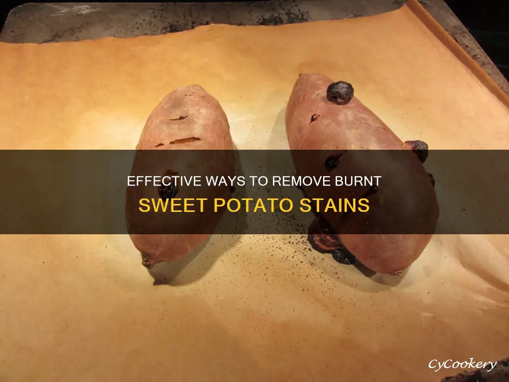 what works to remove burnt sweet potatoes from pans