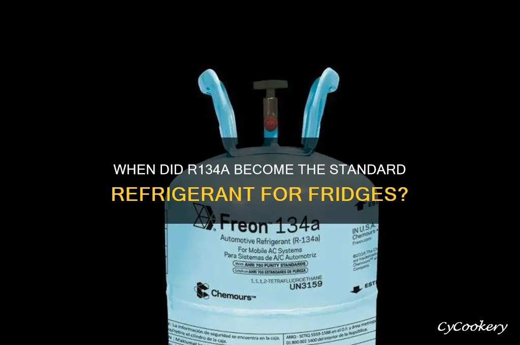 what year was r134a standard for refrigerators