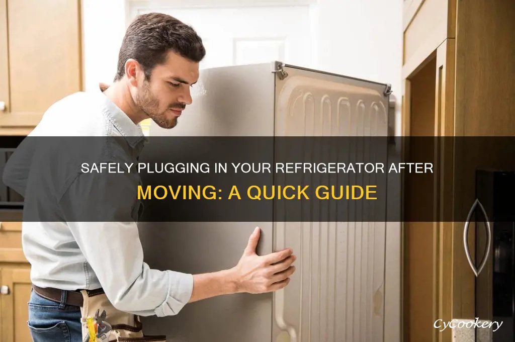 when can i plug in my refrigerator after moving it