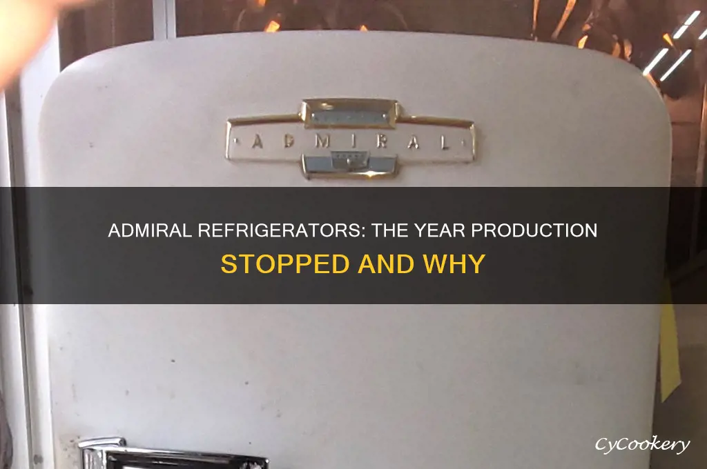 when did they quit making admiral refrigerators