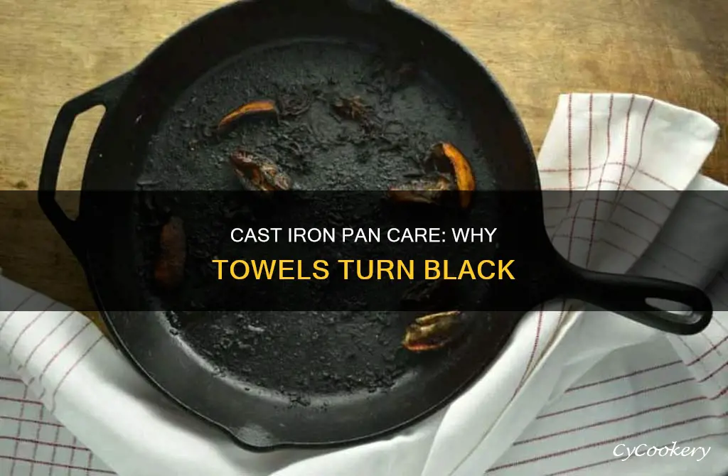 when I wipe my castiron pan the towel gets black