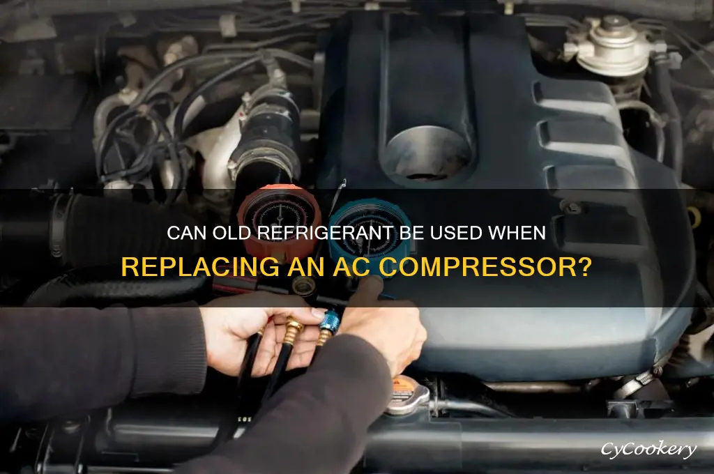 when replacing ac compressor can you use old refrigerant