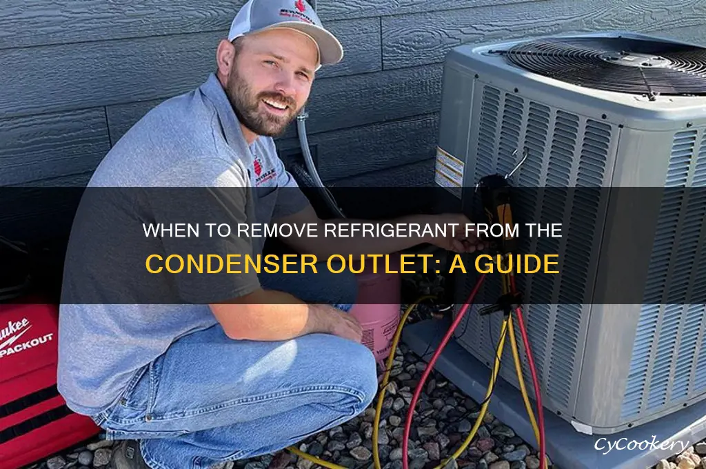 when should refrigerant be removed from the condenser outlet