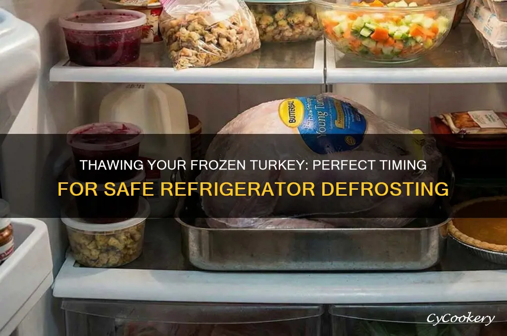 when to put frozen turkey in refrigerator