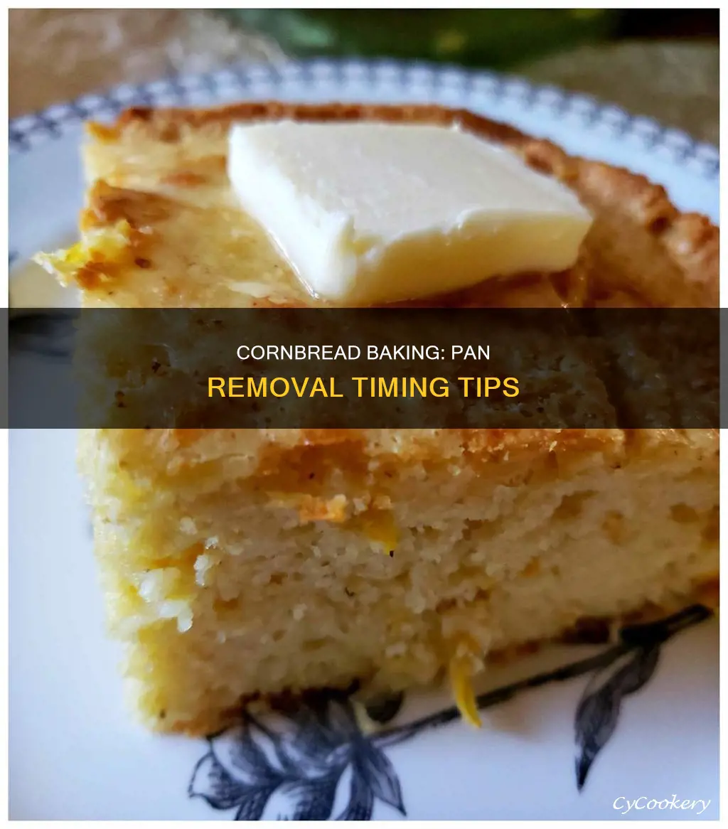 when to remove cornbread from the pan