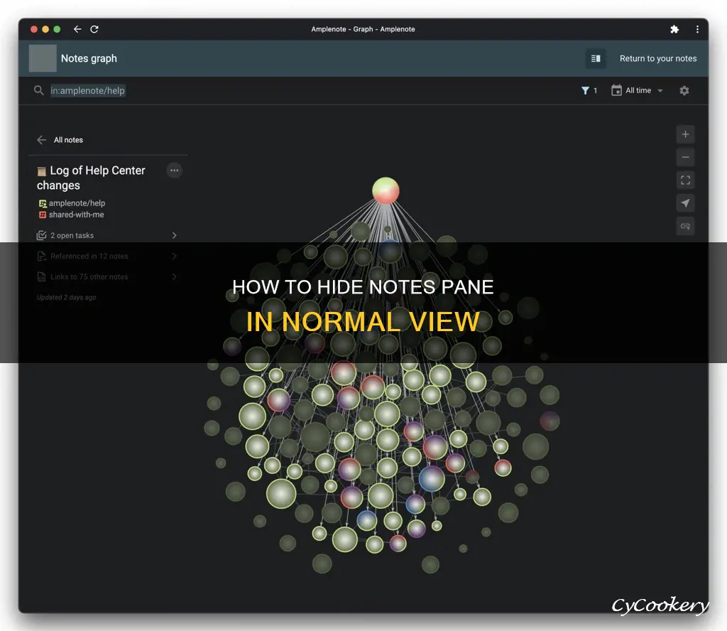 when using normal view you can hide the notes pane