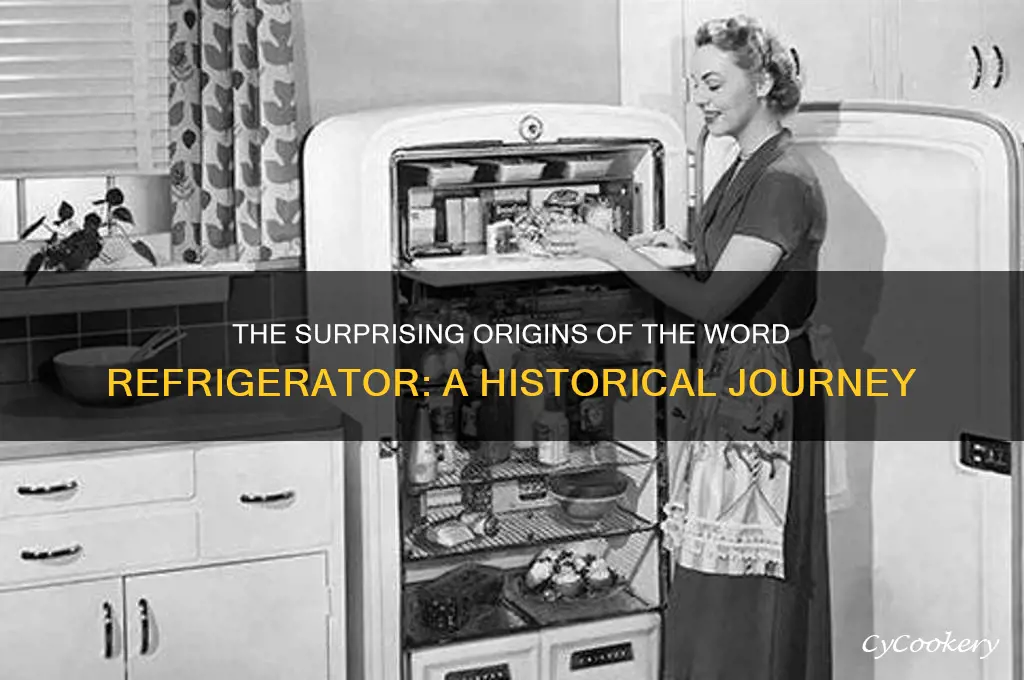 when was the word refrigerator first used