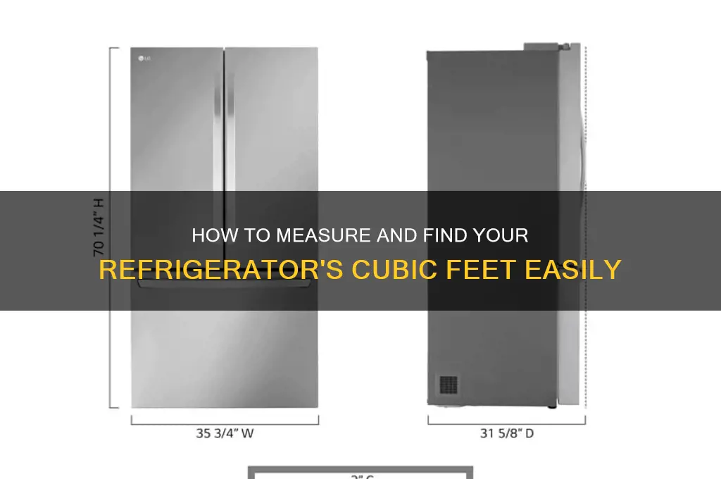 where can i find the cubic feet of my refrigerator