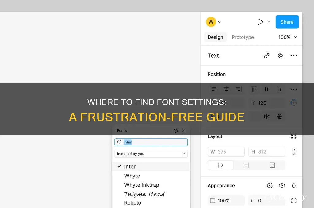where do i find font settings for christ sake
