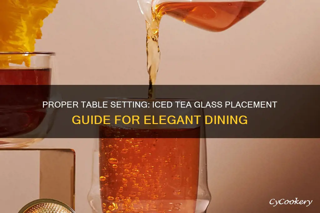 where does iced tea glass go on table