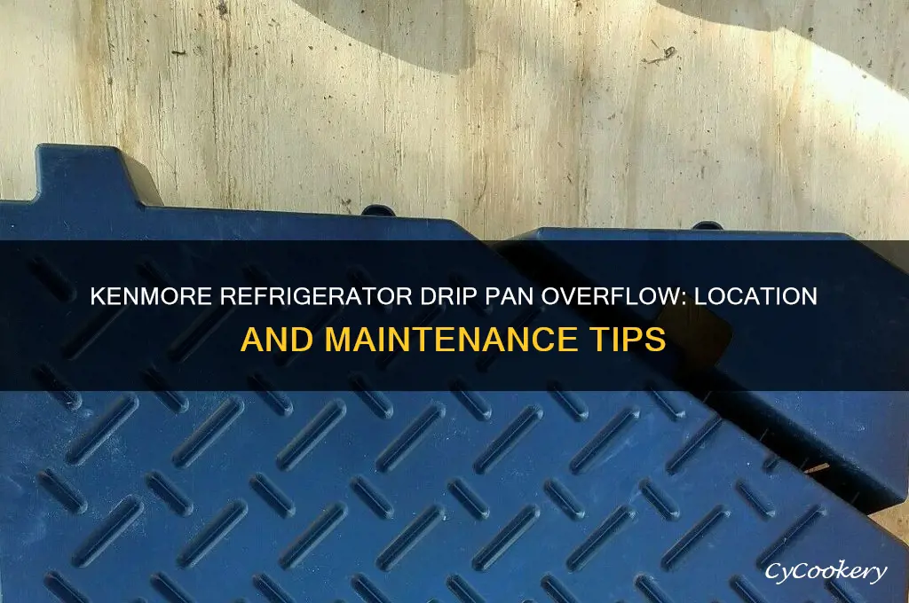 where is kenmore refrigerator drip pan overflow