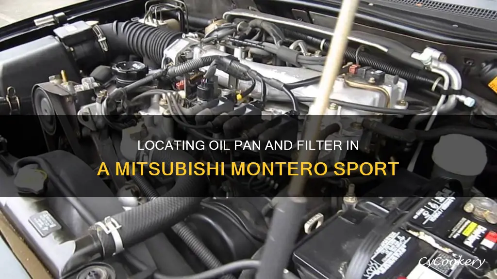 where is oil pan & filter 2001 mitsubishi montero sport